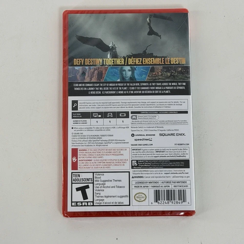 Final Fantasy VII Rebirth Day One Edition - (Nintendo Switch 2) NEW SEALED